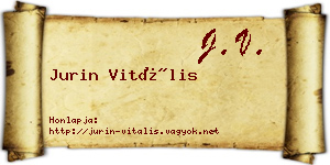 Jurin Vitális névjegykártya